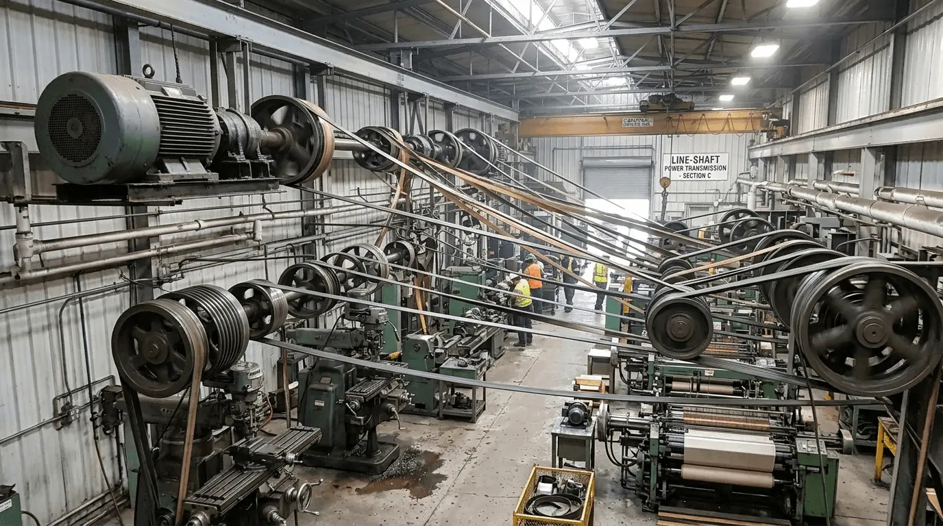belt and pulley system in industrial machinery
