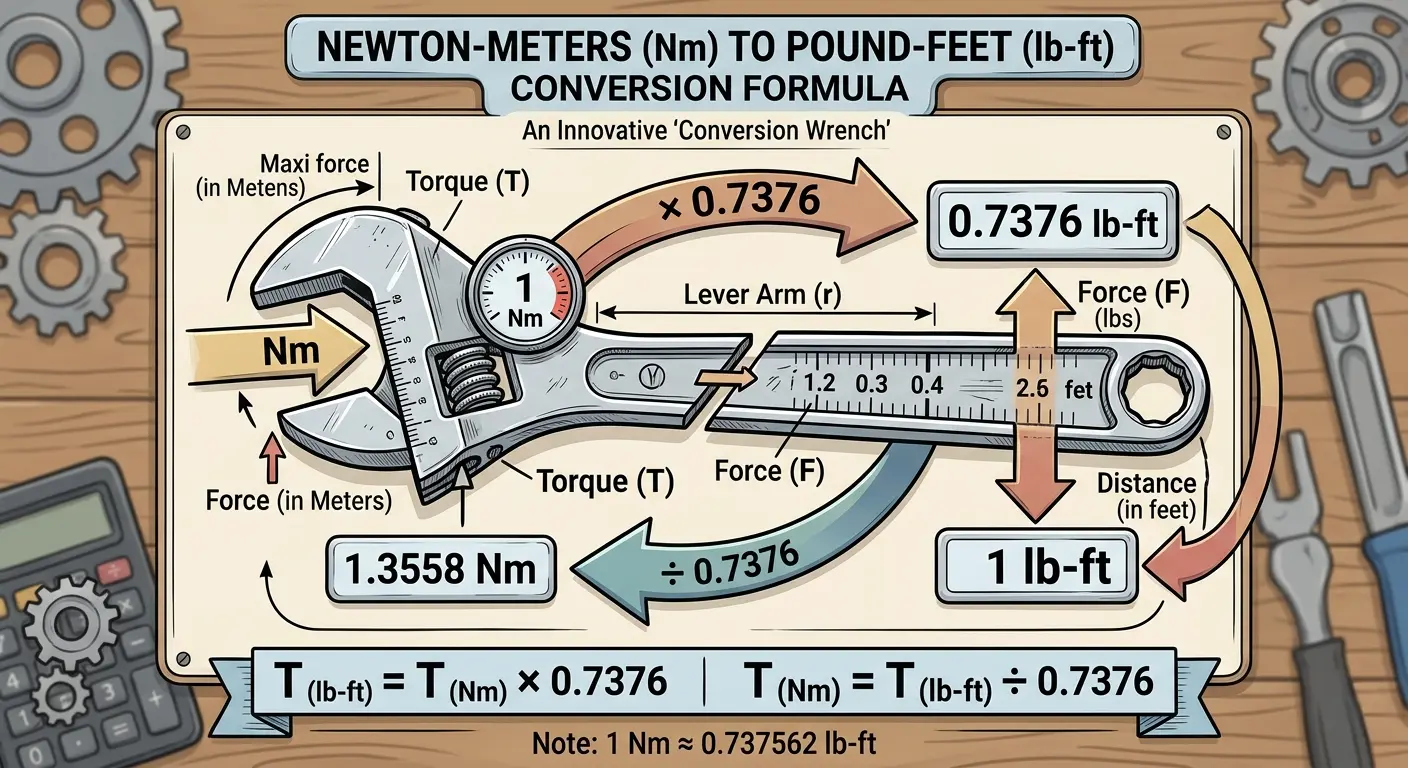 Nm to lb-ft conversion formula diagram
