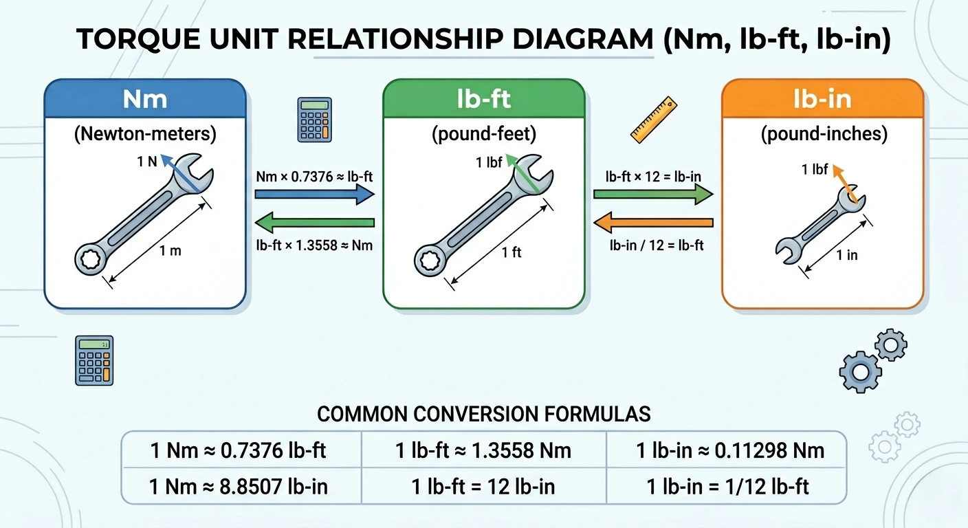 torque conversion chart nm lb ft lb in values table