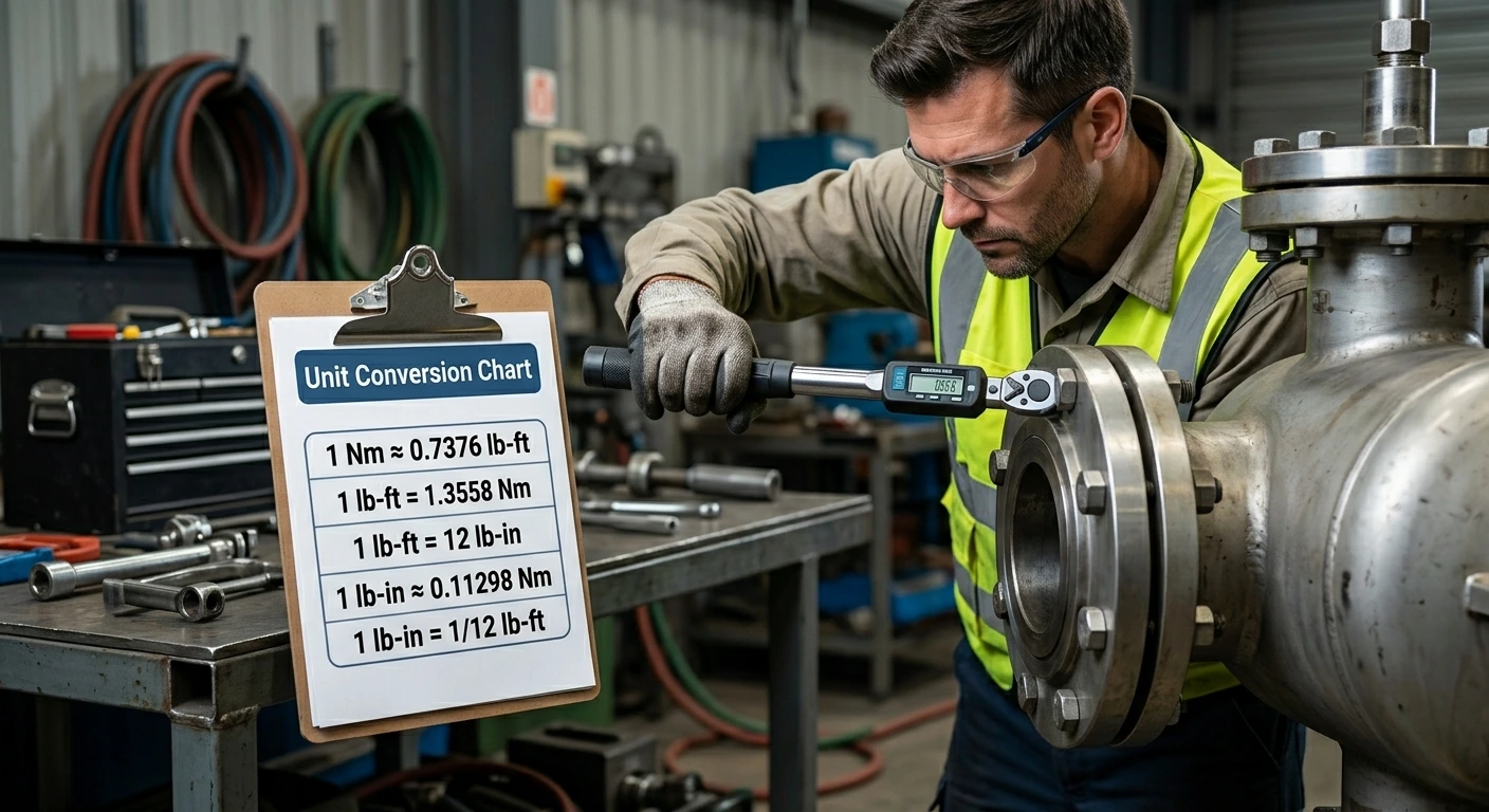 technician converting torque values in industrial maintenance