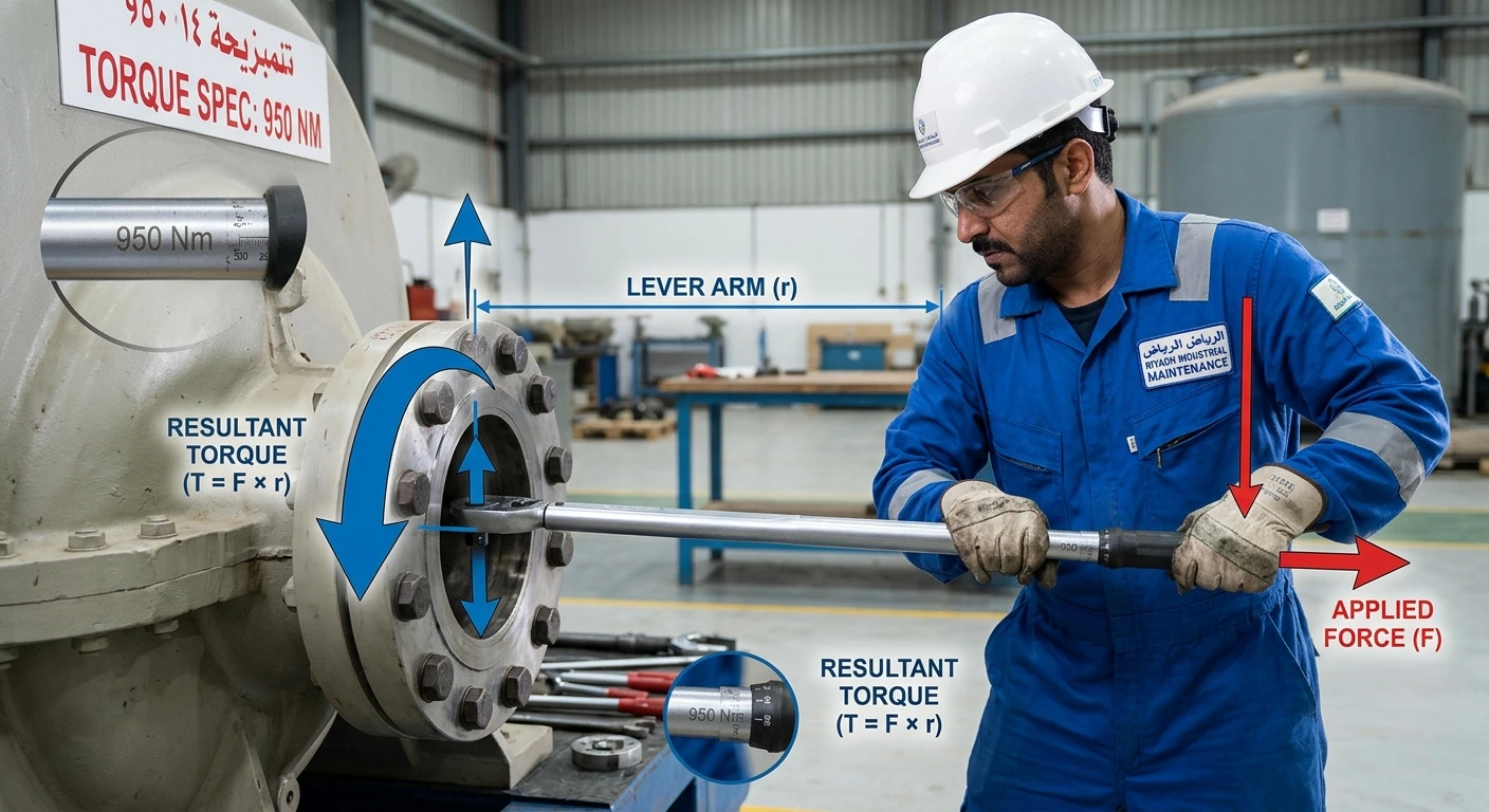 industrial technician applying torque in maintenance work