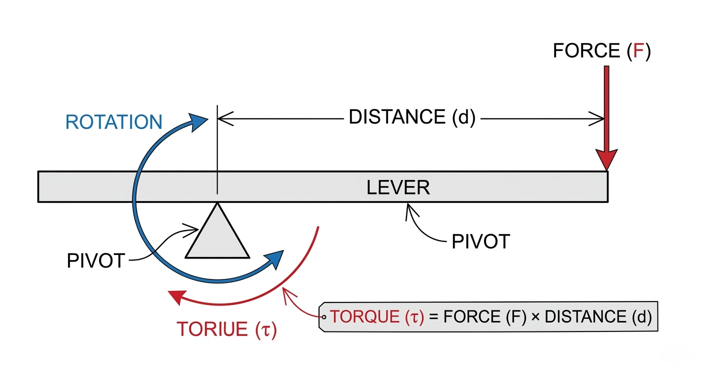 torque in physics lever showing force and distance relationship