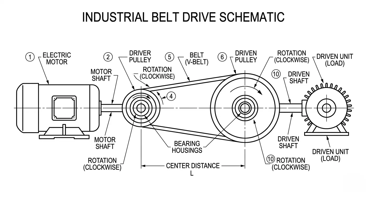 driver vs driven pulley diagram