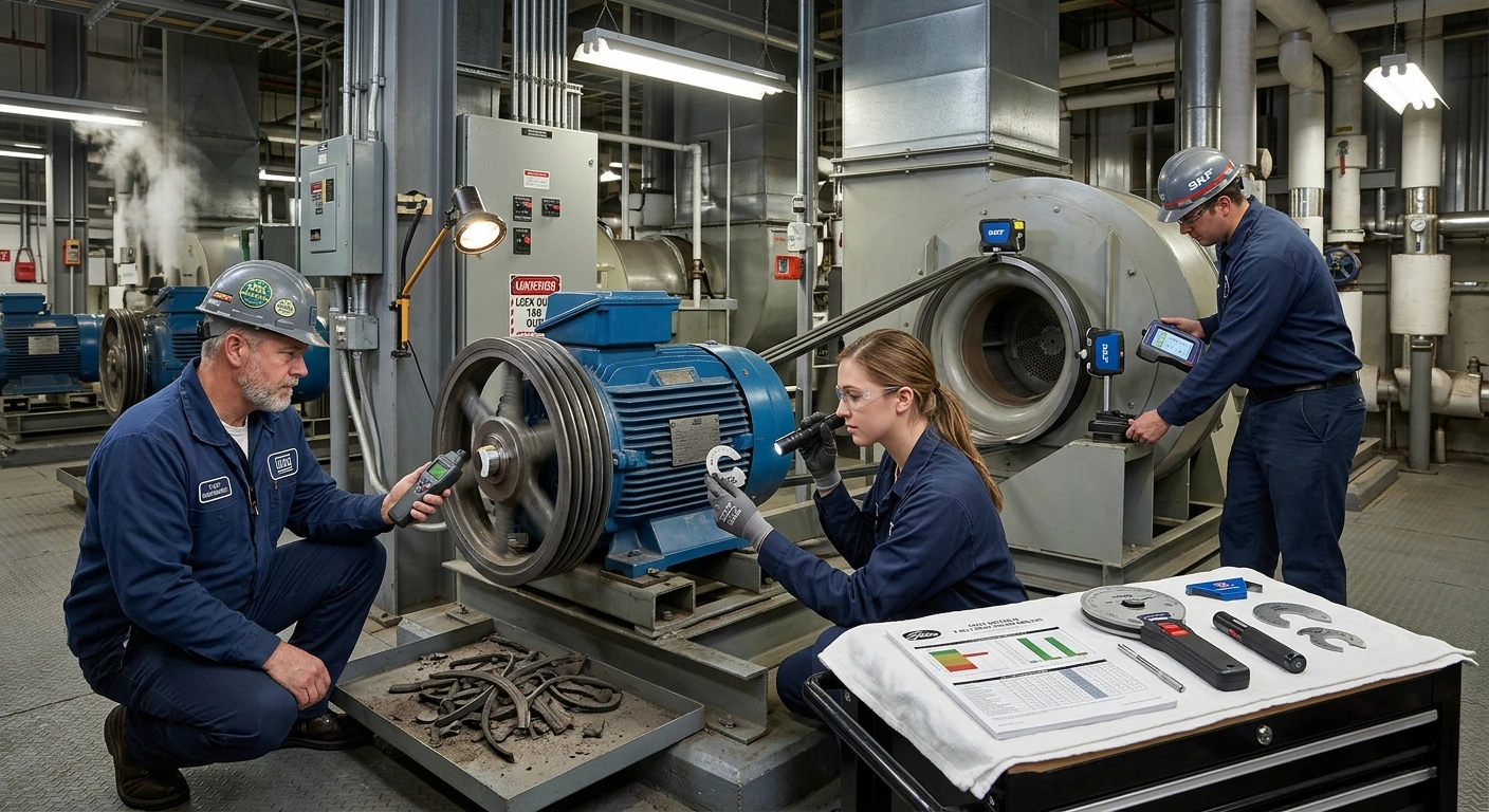 industrial belt slip troubleshooting on pulley system