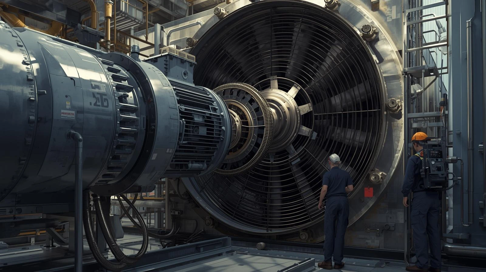 technician inspecting airflow and fan speed in hvac system