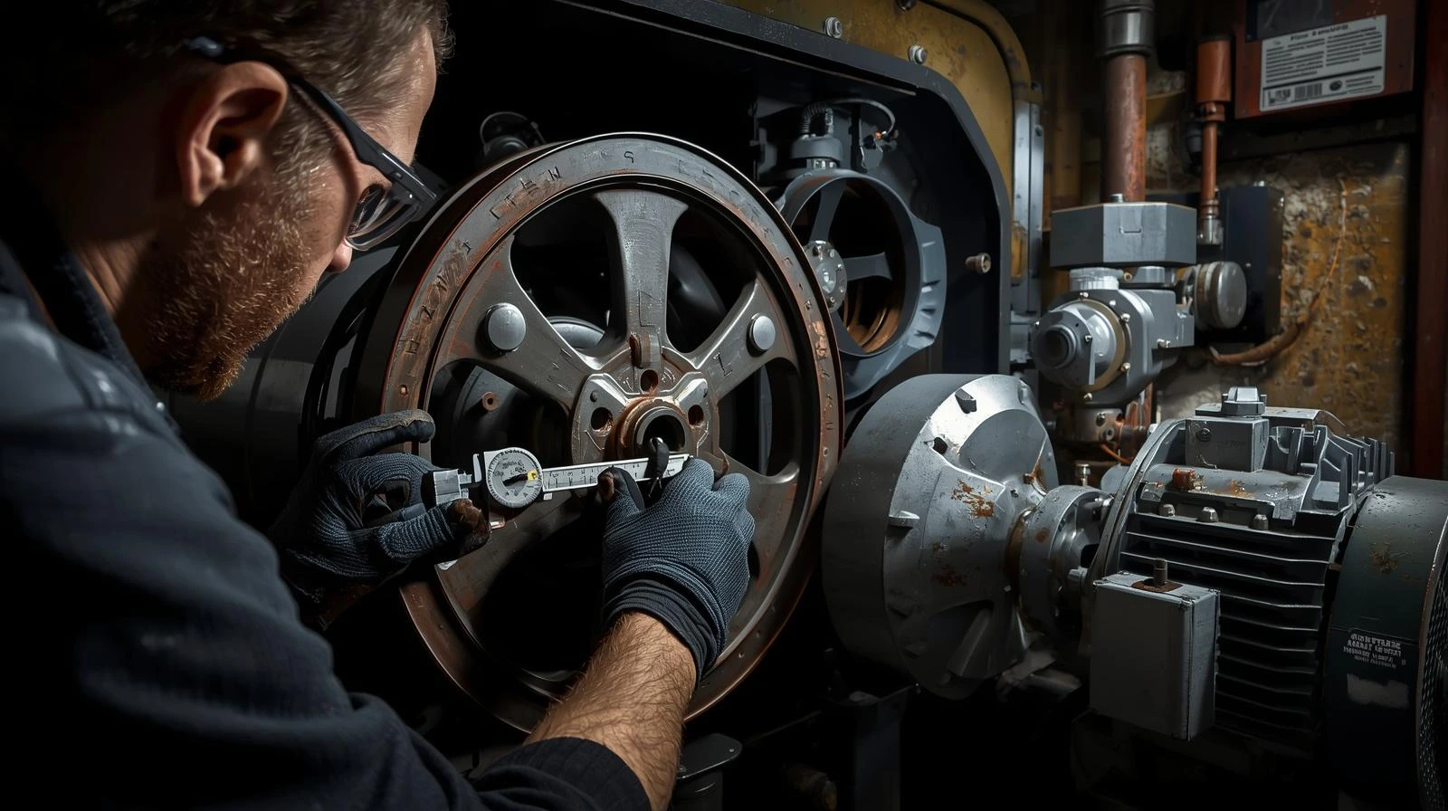 Pulley measurement guide for industrial maintenance