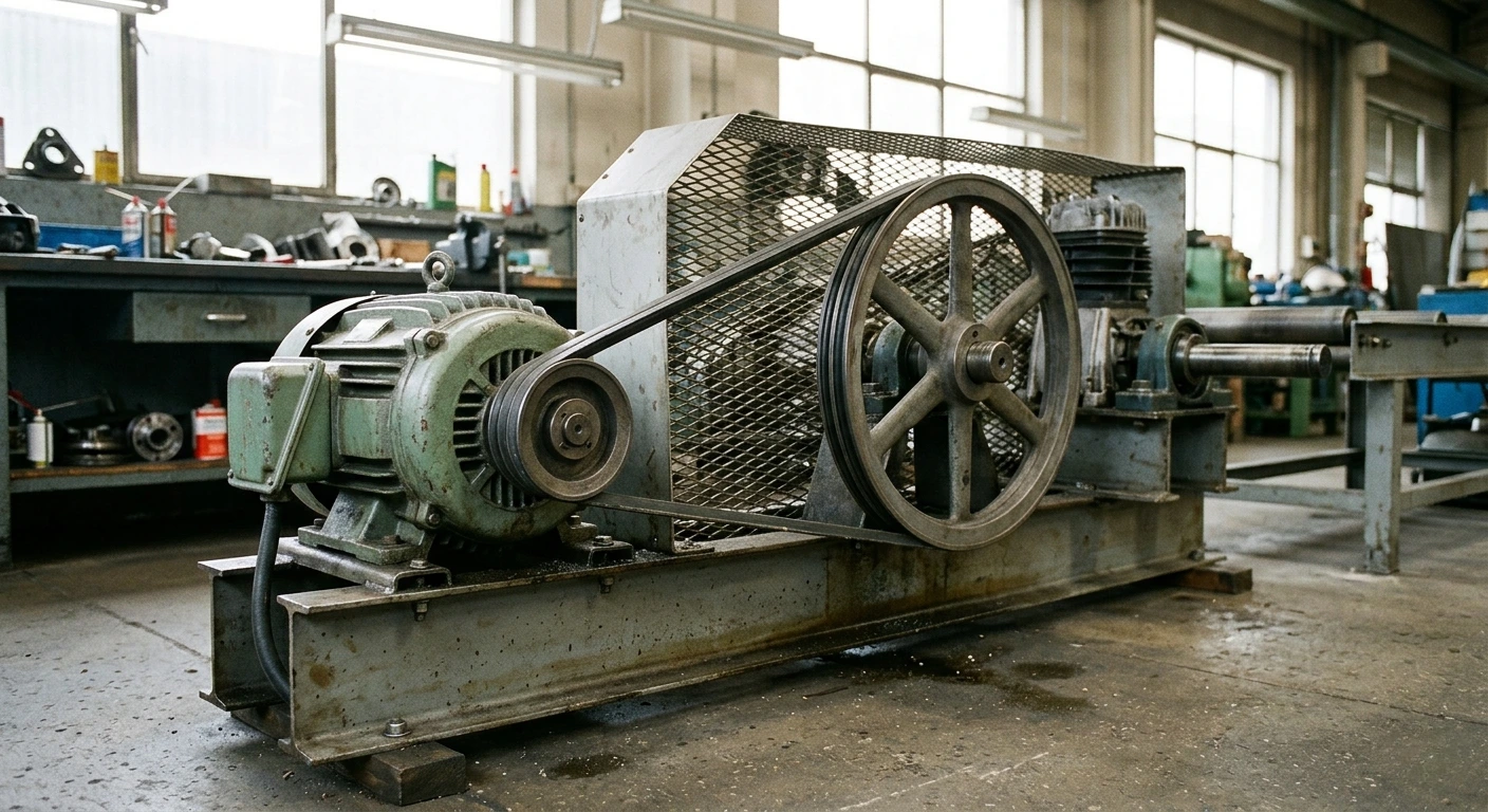 belt drive pulley ratio speed reduction example
