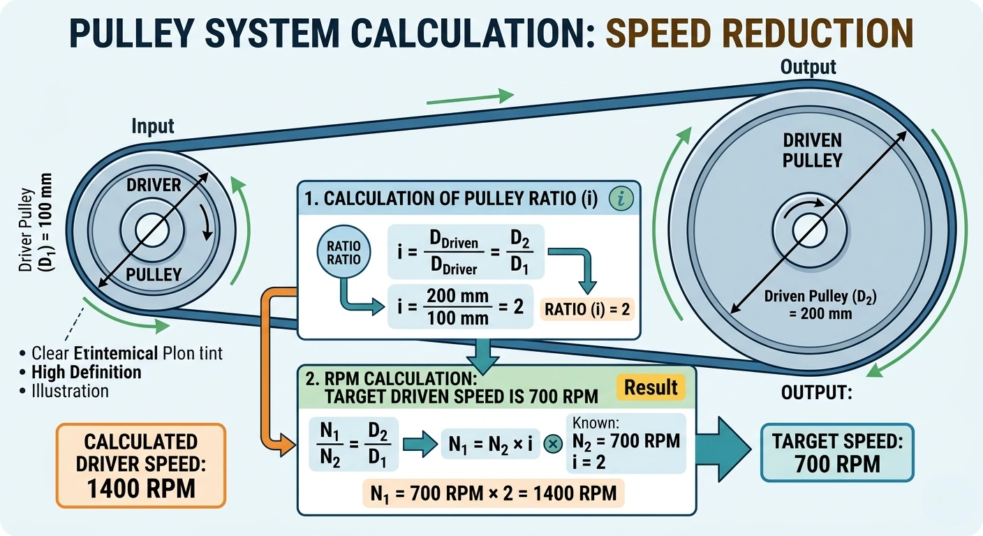 pulley speed ratio diagram belt system